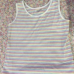 Rainbow striped tank top